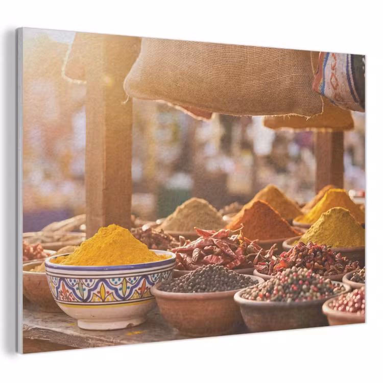 Akustikbild - Gewürze – Markt – Bunt - Specerijen - Markt - Kleurrijk PET vilt klein