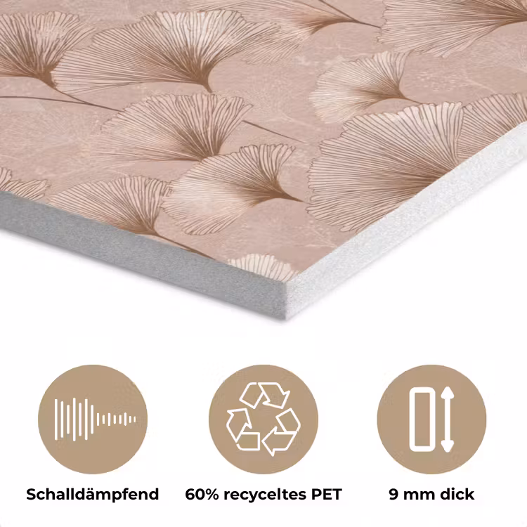 Ginkgo - Patroon - Roze PET vilt klein 837 -closeup_DE