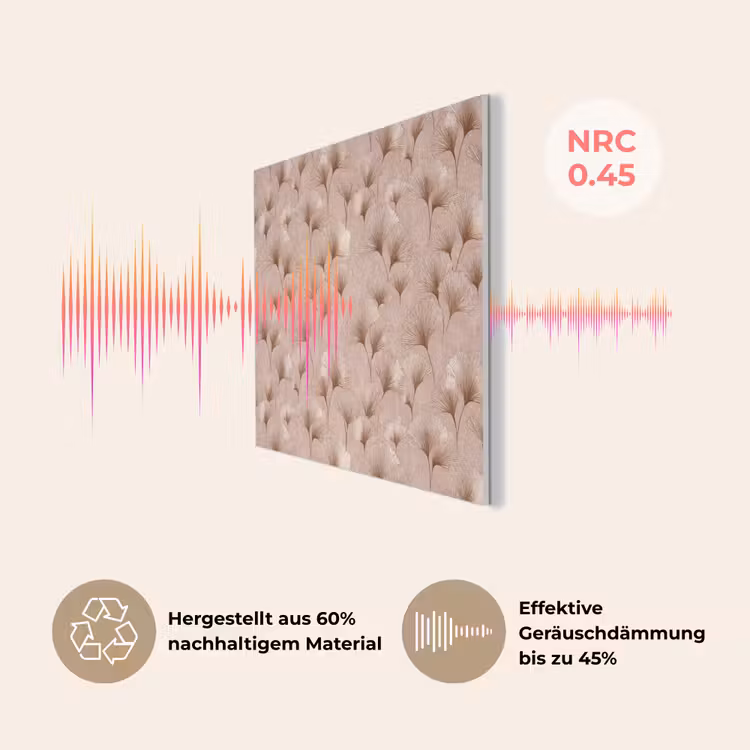 Ginkgo - Patroon - Roze PET vilt klein 837 -USP_DE