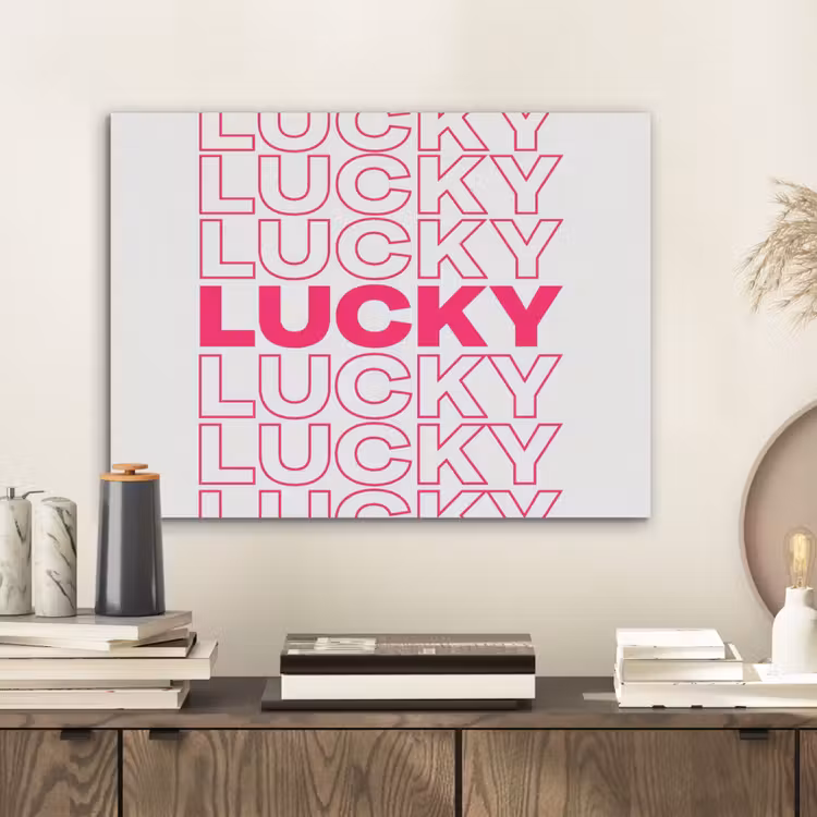 Lucky - Roze - Patroon PET vilt klein -sfeer1