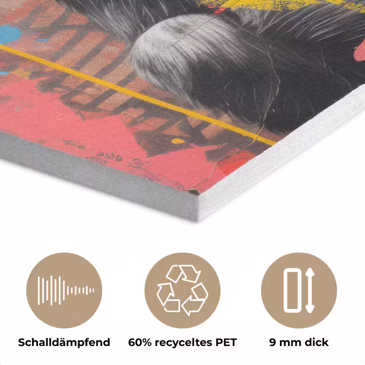 Graffiti - Chimpansee - Dieren - Street art - Banksy PET vilt klein -closeup_DE