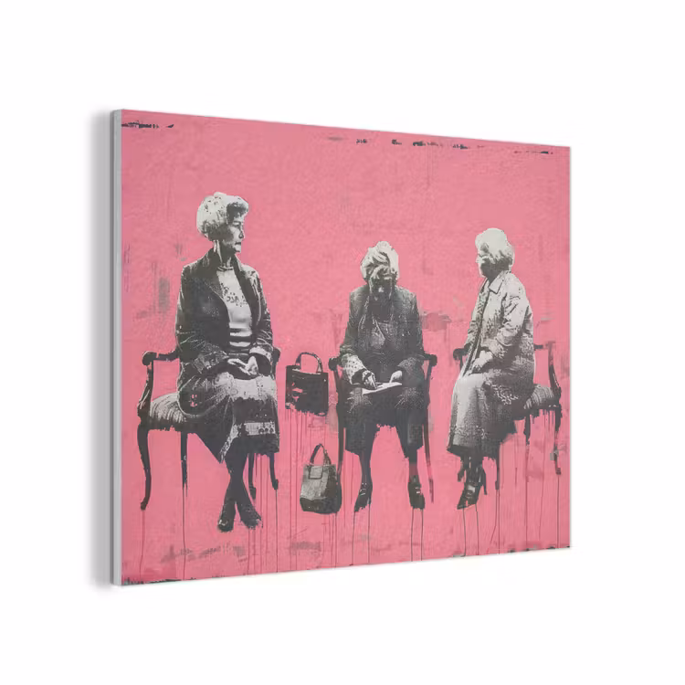 Graffiti - Vintage - Zwart - Street art - Roze - Banksy PET vilt klein -3d