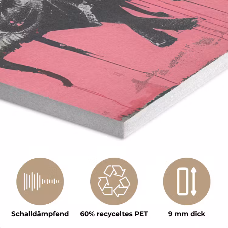 Graffiti - Vintage - Zwart - Street art - Roze - Banksy PET vilt klein -closeup_DE