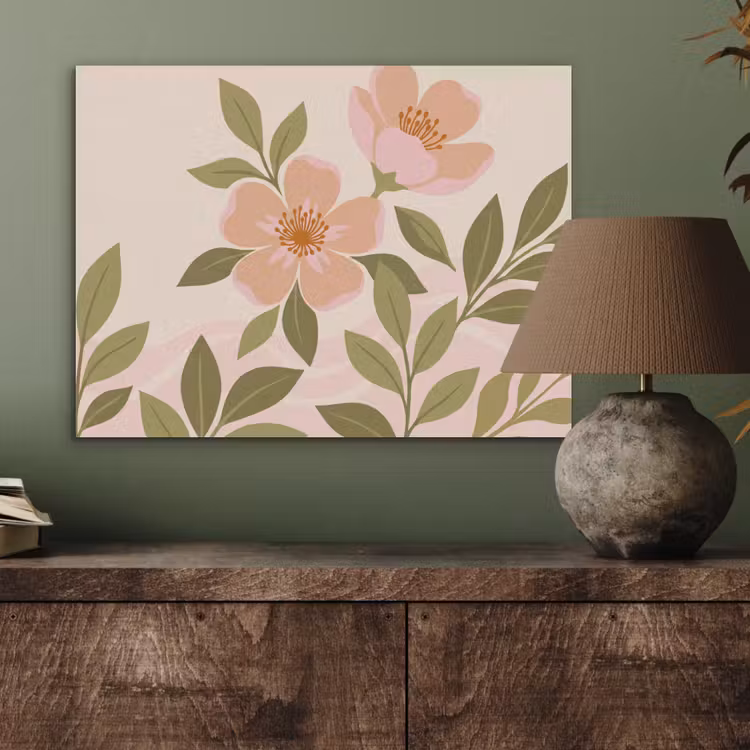 Grafisch - Bloemen - Roze PET vilt klein -sfeer2