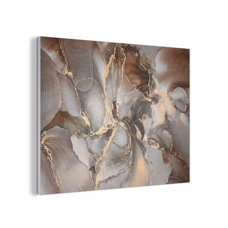 Grijs - Goud - Marmer - Marmerlook PET vilt klein -3d