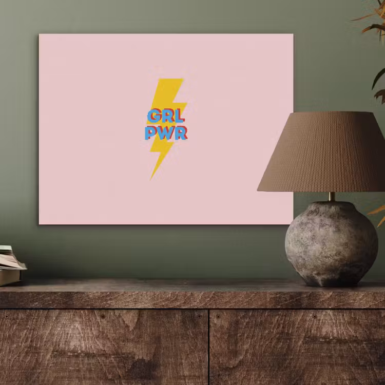 Grl pwr - Bliksem - Roze PET vilt klein -sfeer2