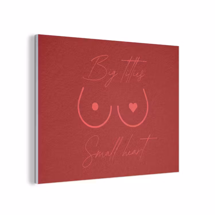 Big titties small heart - Rood - Hart PET vilt klein -3d