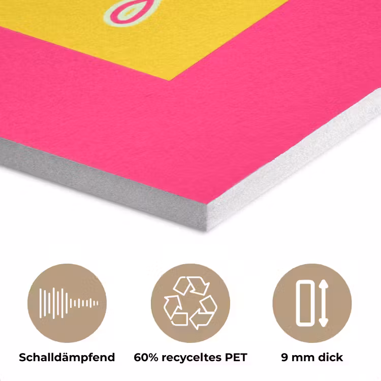 Dream big - Roze - Geel - Minimalistisch PET vilt klein -closeup_DE