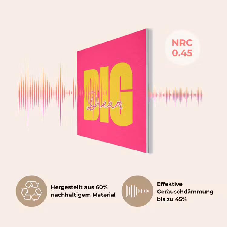 Dream big - Roze - Geel - Minimalistisch PET vilt klein -USP_DE