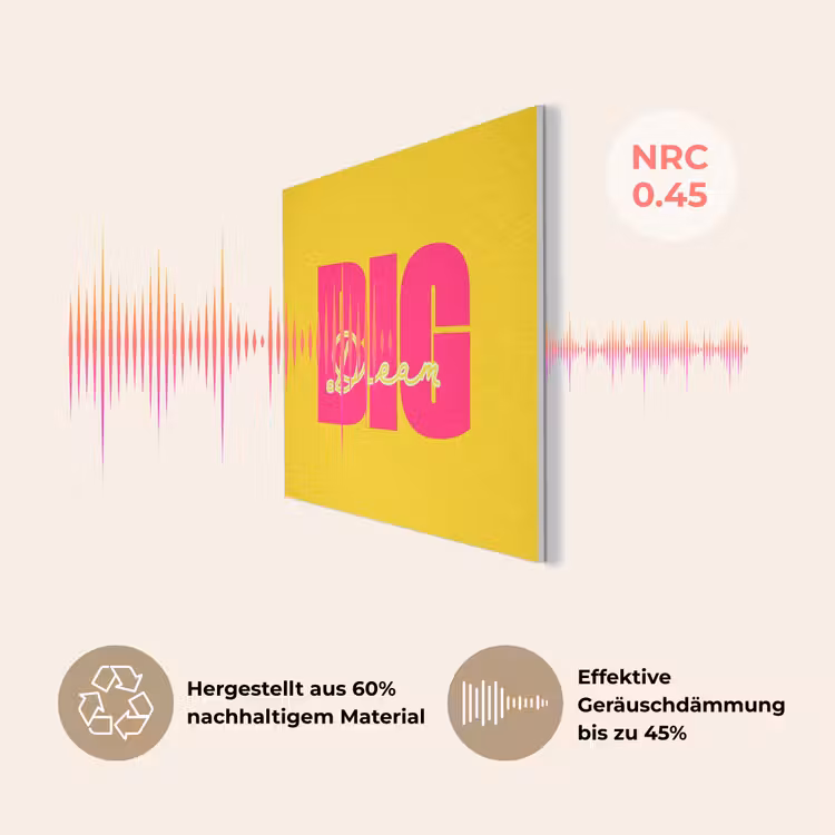 Dream big - Geel - Roze PET vilt klein -USP_DE
