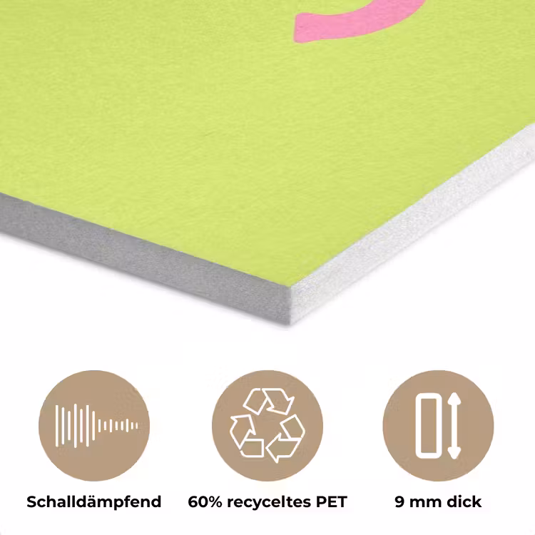 Groen - Roze bonjour - art-deco PET vilt klein -closeup_DE