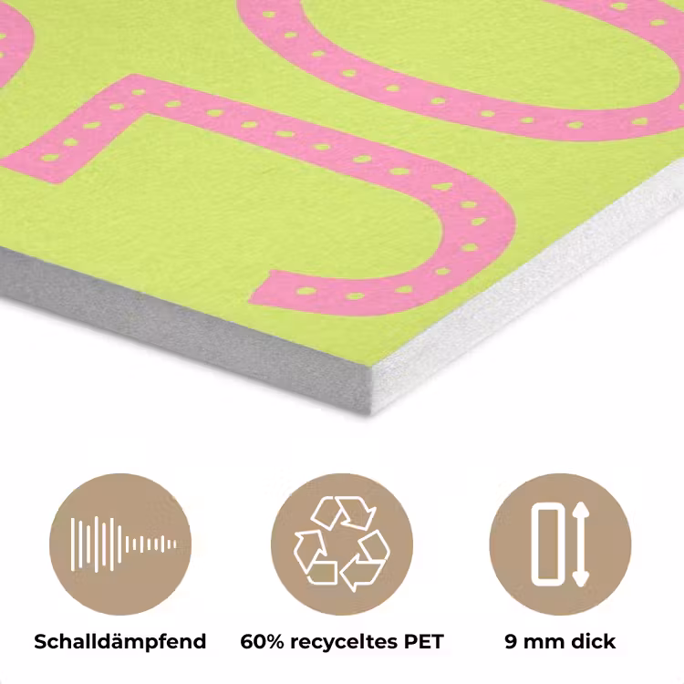 Groen - Smiley - Bonjour - Roze PET vilt klein -closeup_DE
