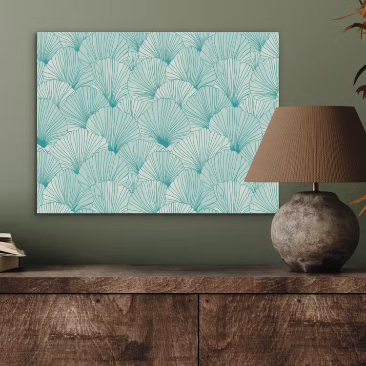 Groen - Wit - Ginko - Getekend - Textuur PET vilt klein 837 -sfeer2
