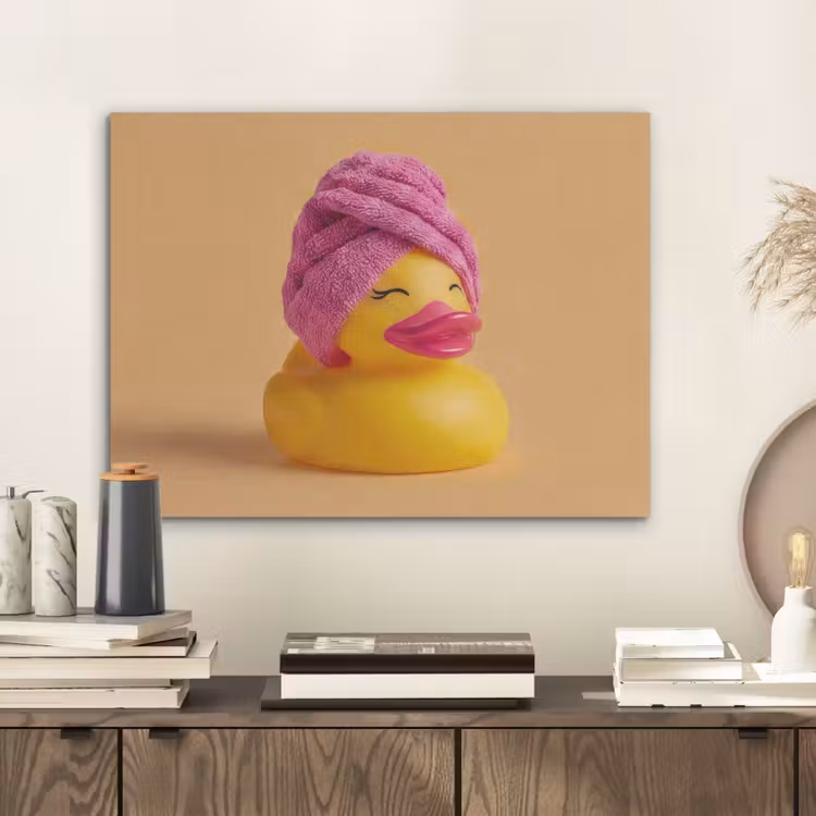 Badeend - Handdoek - Kleurrijk PET vilt klein -sfeer1