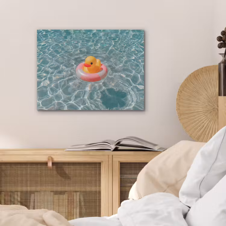 Badeend - Zwemband - Geel PET vilt klein -sfeer3