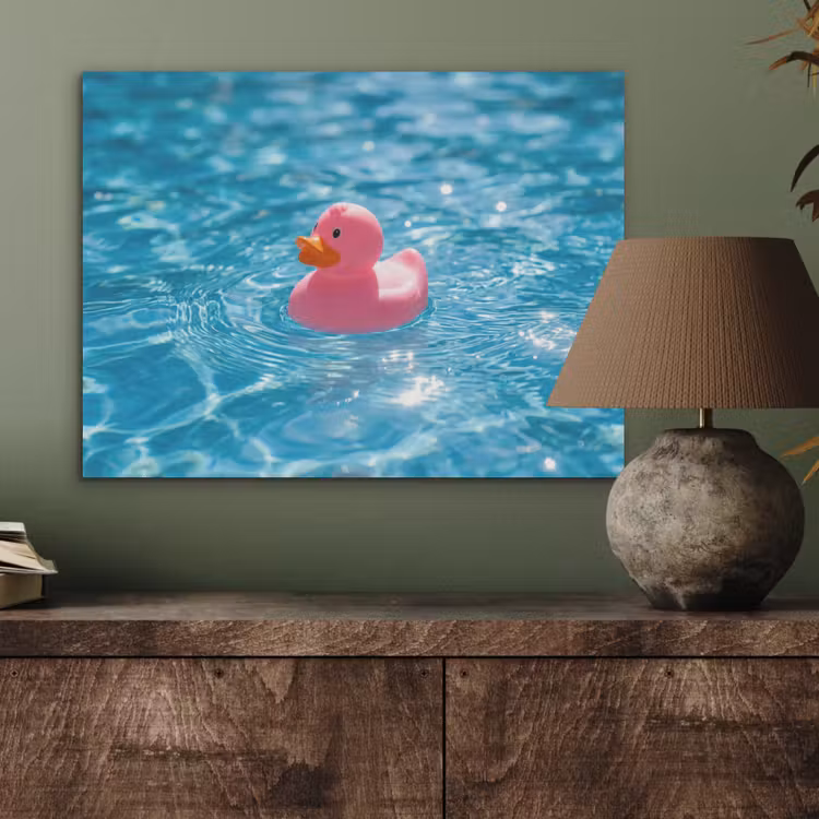 Badeend - Dobberend - Roze PET vilt klein -sfeer2
