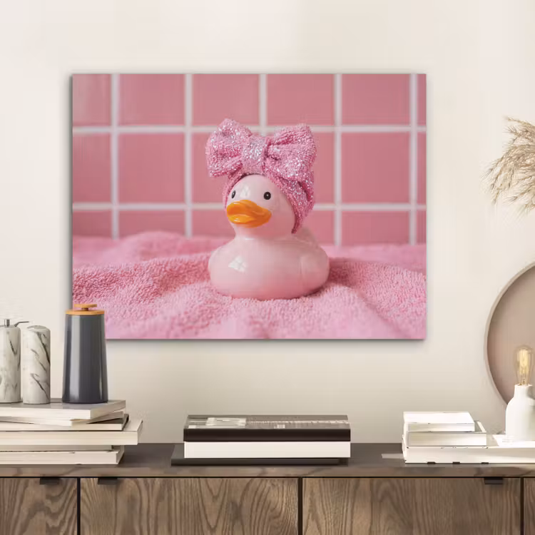 Badeend -Strik - Roze PET vilt klein -sfeer1