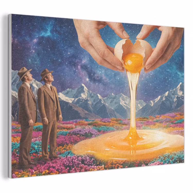 Akustikbild - Hände – Ei – Surrealismus - Handen - Ei - Surrealisme PET vilt klein