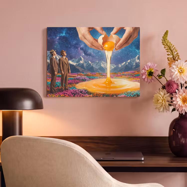 Akustikbild - Hände – Ei – Surrealismus - Handen - Ei - Surrealisme PET vilt klein