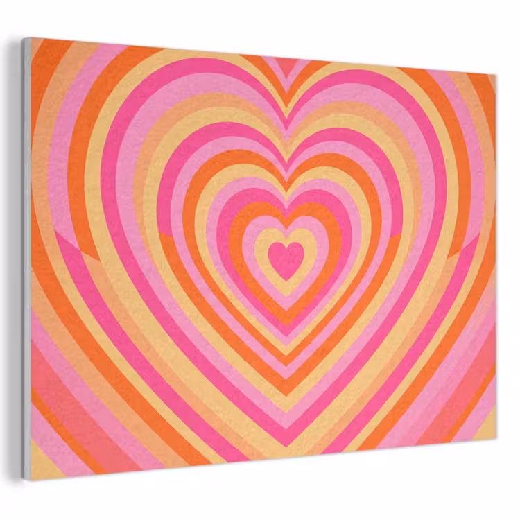 Hart - Concentrisch - Abstract - Liefde - Kleurrijk PET vilt klein -3d