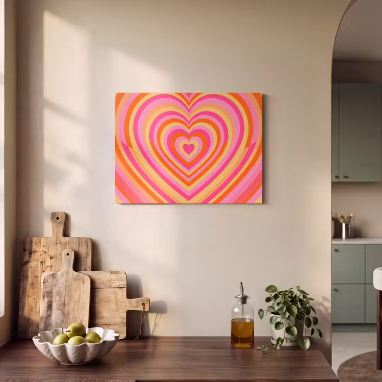 Hart - Concentrisch - Abstract - Liefde - Kleurrijk PET vilt klein -sfeer2