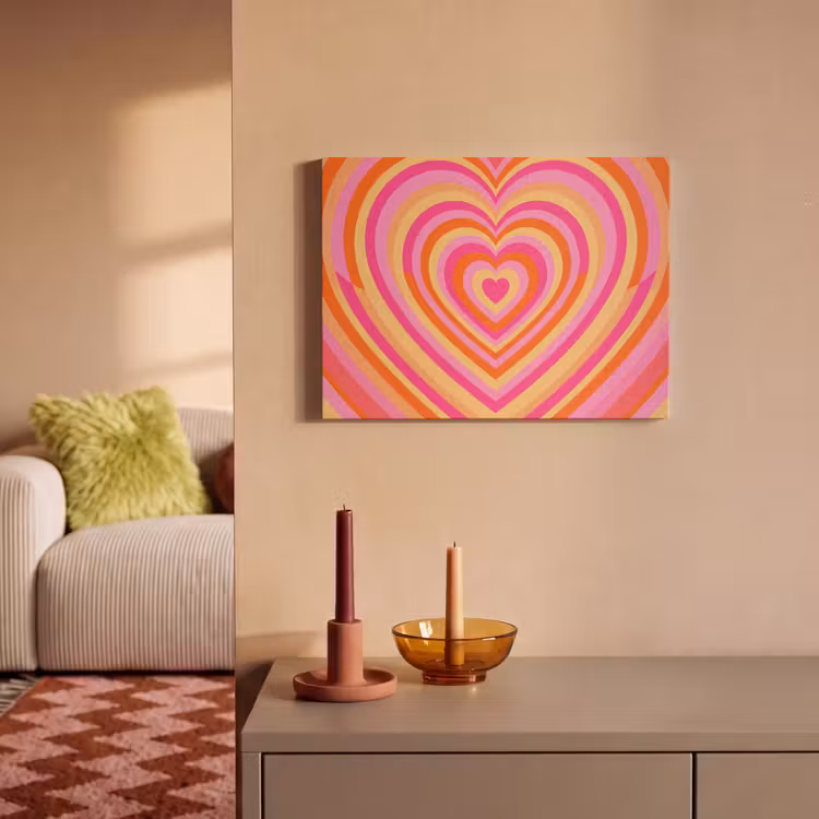 Hart - Concentrisch - Abstract - Liefde - Kleurrijk PET vilt klein -sfeer1