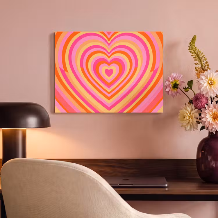 Hart - Concentrisch - Abstract - Liefde - Kleurrijk PET vilt klein -sfeer3