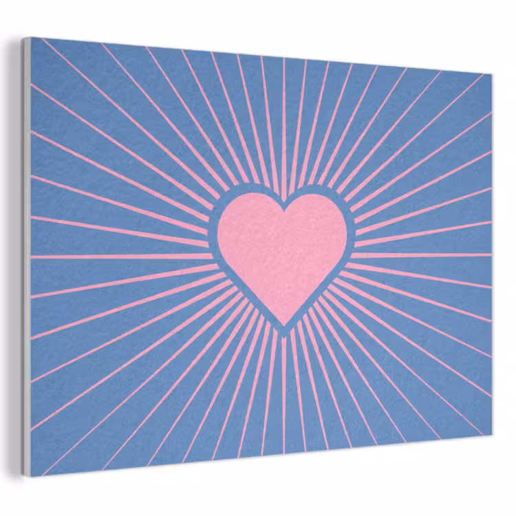 Hart - Stralen - Liefde - Modern - Roze PET vilt klein -3d