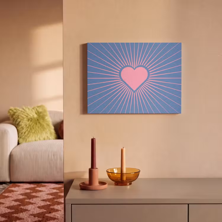 Hart - Stralen - Liefde - Modern - Roze PET vilt klein -sfeer1
