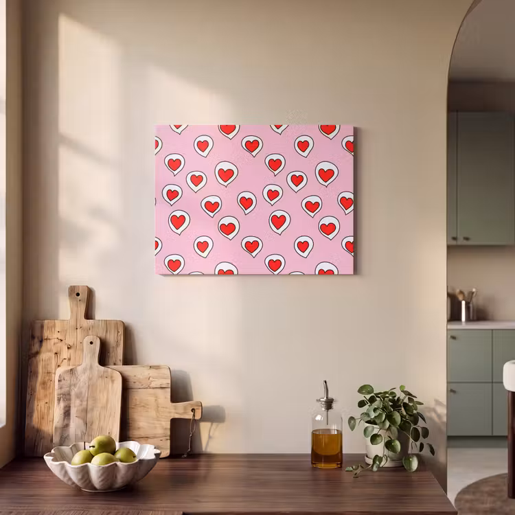 Hartjes - Patroon - Rood PET vilt klein 837 -sfeer2