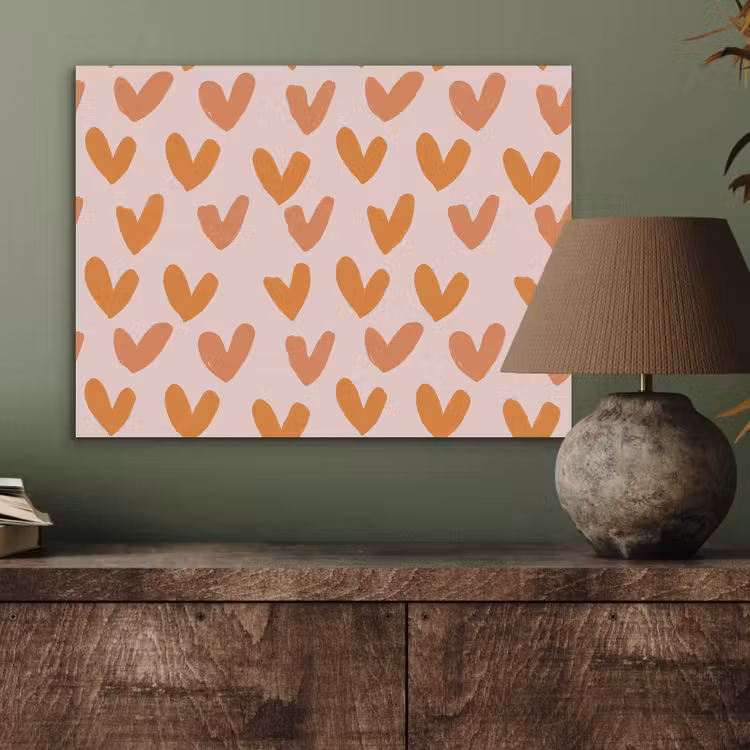 Hartjes - Getekend - Oranje PET vilt klein 837 -sfeer2
