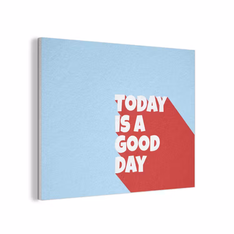 Today is a good day - Rood - lichtblauw PET vilt klein -3d