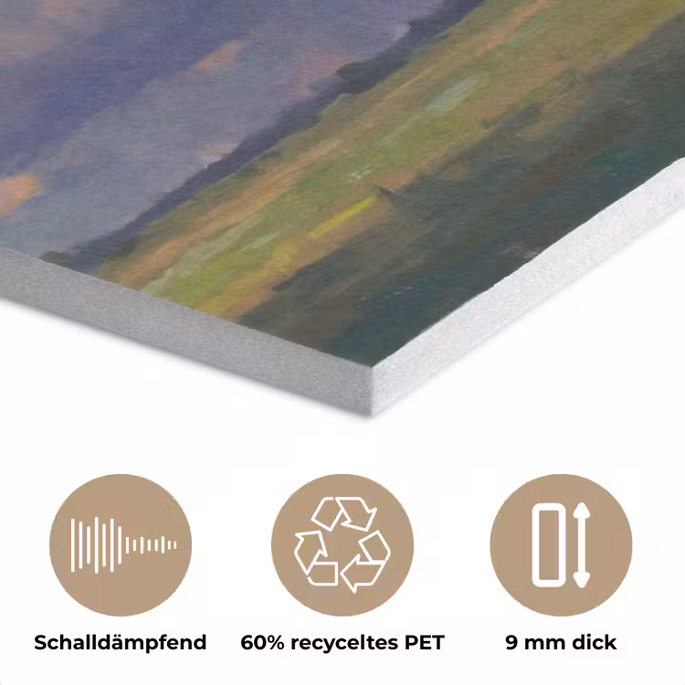 Lucht - Wolken - Landschap - Modern - Oranje PET vilt klein -closeup_DE