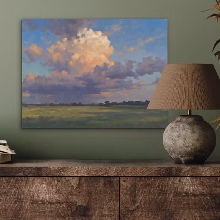 Lucht - Wolken - Landschap - Modern - Oranje PET vilt klein -sfeer2