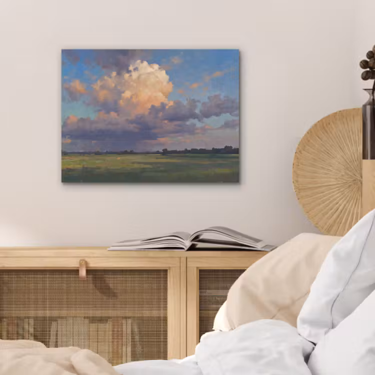 Lucht - Wolken - Landschap - Modern - Oranje PET vilt klein -sfeer3