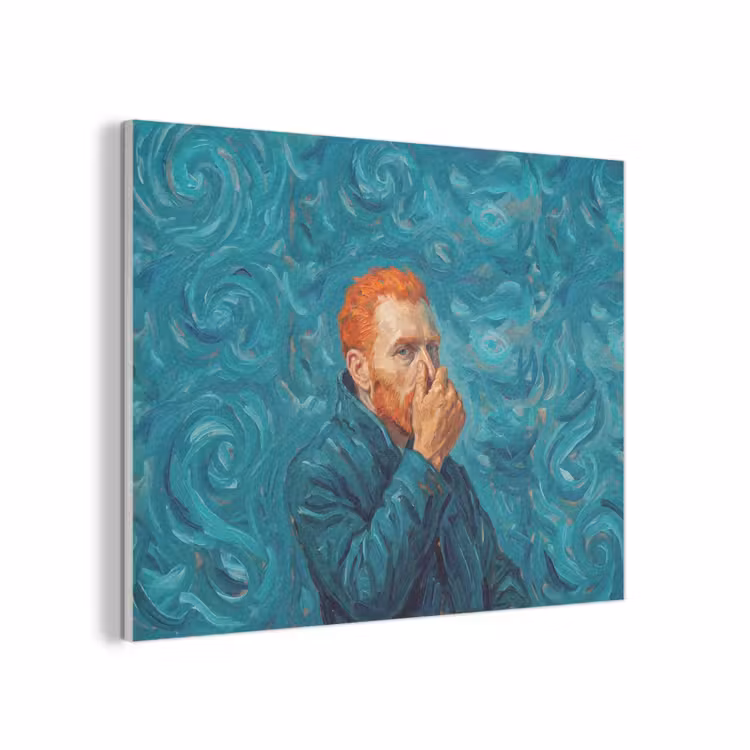 Portret - Klassiek - Blauw PET vilt klein -3d