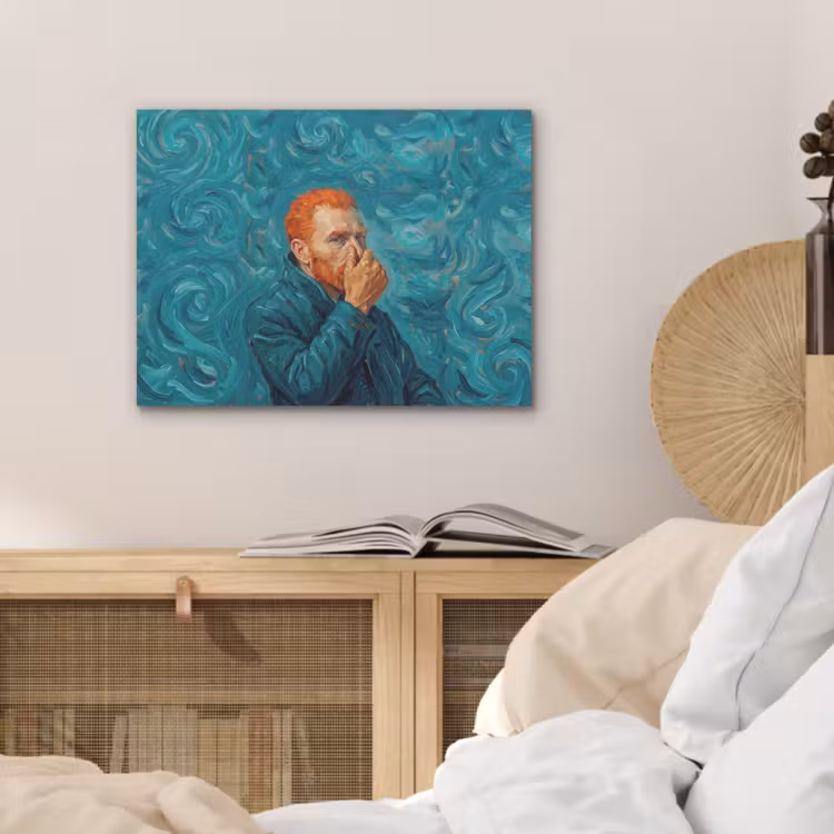 Portret - Klassiek - Blauw PET vilt klein -sfeer3