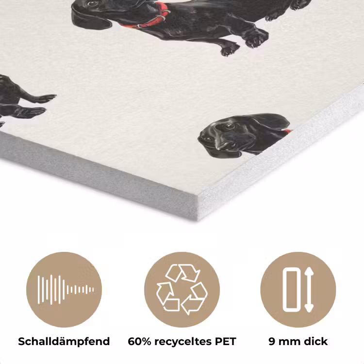 Hond - Patroon - Zwart PET vilt klein 837 -closeup_DE