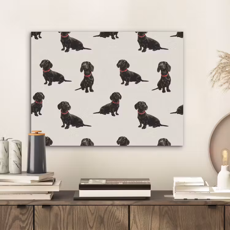 Hond - Patroon - Zwart PET vilt klein 837 -sfeer1