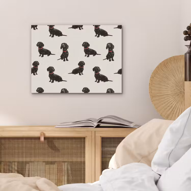 Hond - Patroon - Zwart PET vilt klein 837 -sfeer3