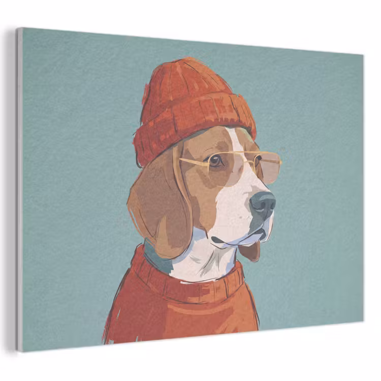 Hond - Beanie - Zonnebril - Dieren - Modern PET vilt klein -3d