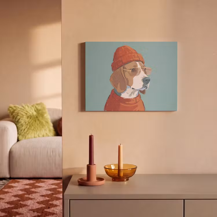 Hond - Beanie - Zonnebril - Dieren - Modern PET vilt klein -sfeer1