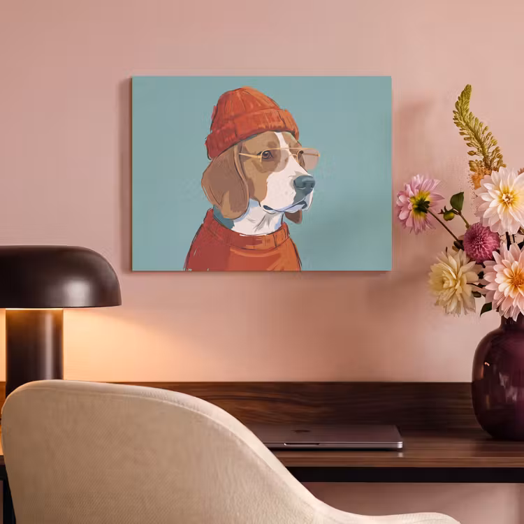 Hond - Beanie - Zonnebril - Dieren - Modern PET vilt klein -sfeer3