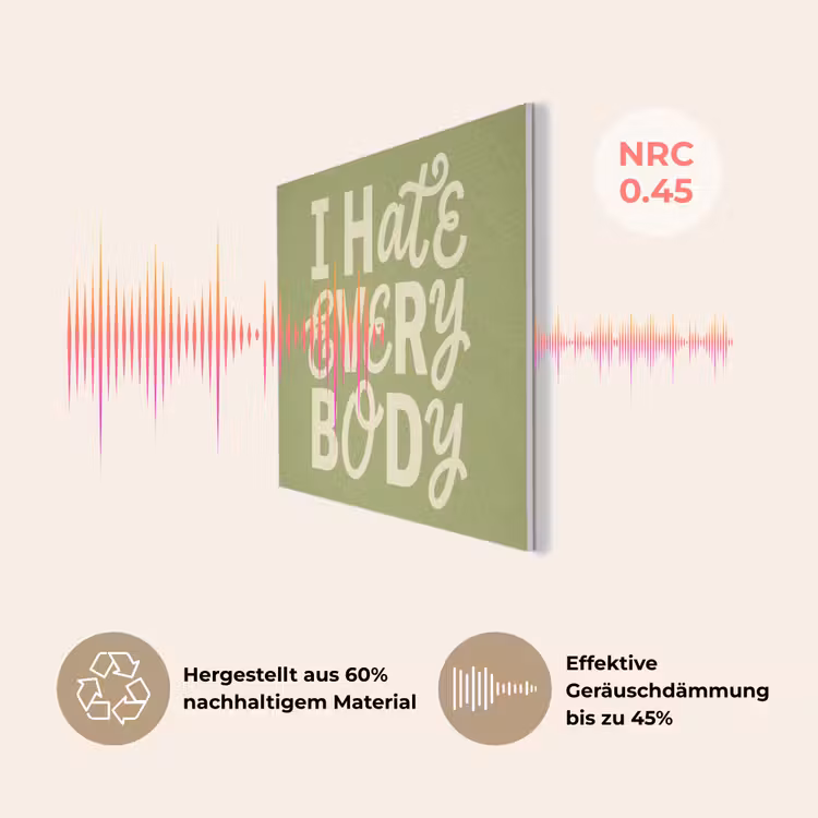 I hate everybody - Groen - Retro PET vilt klein -USP_DE