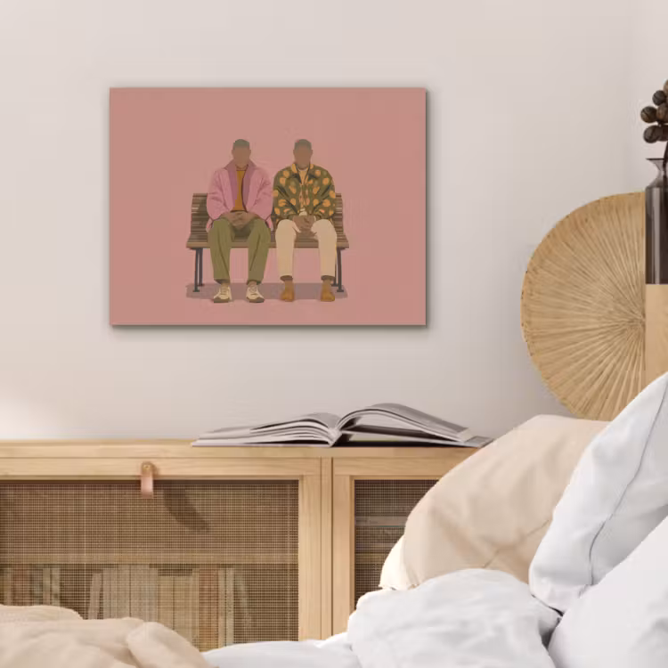 Illustratie - Bankje - Personen - Minimalistisch PET vilt klein -sfeer3