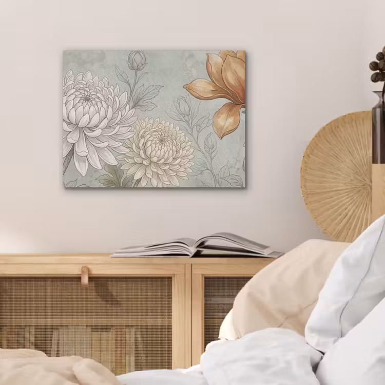 Illustratie - Bloemen - Groen PET vilt klein -sfeer3