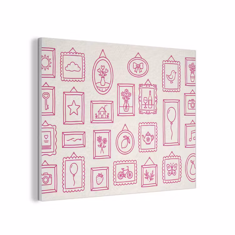 Illustratie - Collectie - Kunst - Minimalistisch - Roze PET vilt klein -3d