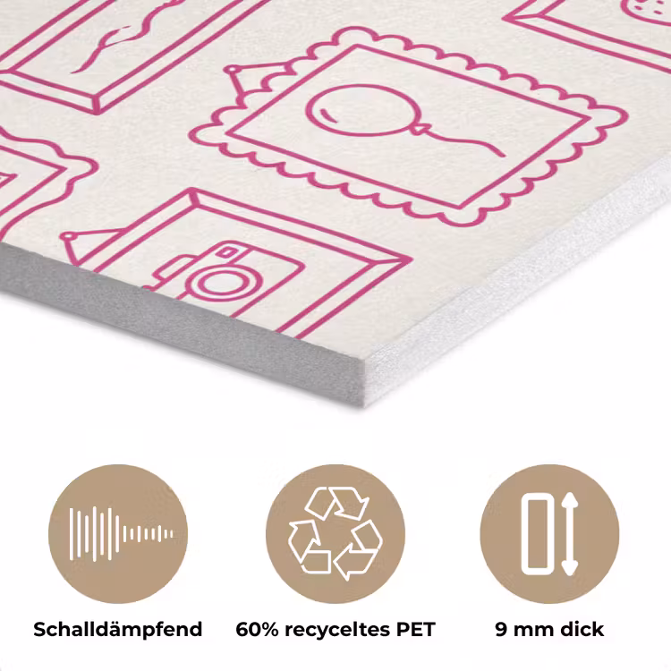 Illustratie - Collectie - Kunst - Minimalistisch - Roze PET vilt klein -closeup_DE