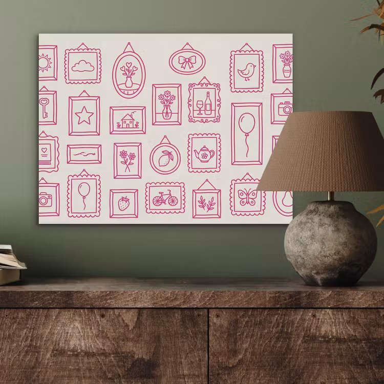 Illustratie - Collectie - Kunst - Minimalistisch - Roze PET vilt klein -sfeer2