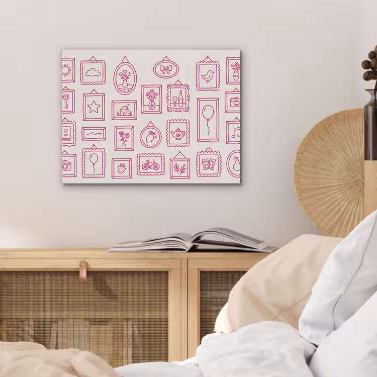 Illustratie - Collectie - Kunst - Minimalistisch - Roze PET vilt klein -sfeer3